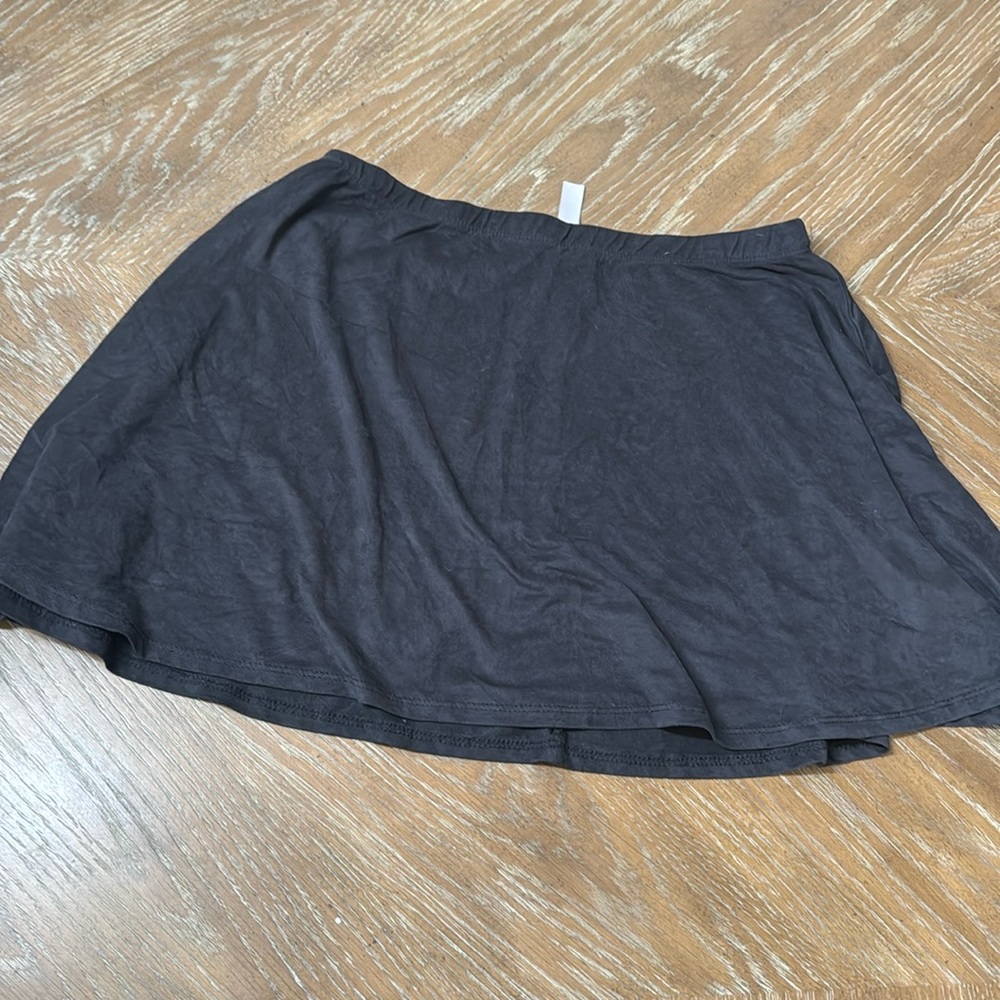 Cacia Charcoal Suede Mini Skirt, L